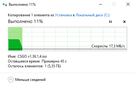 Низкая скорость копирования в виндовс 10