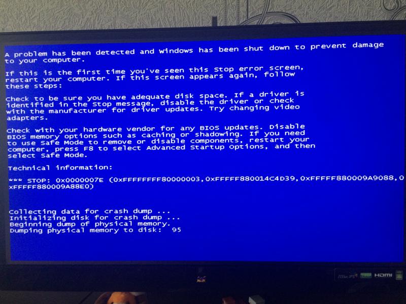 После отката с Windows 10 на Windows 7 синий экран смерти - 1