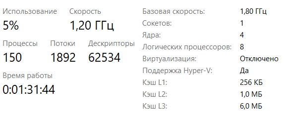 Почему поменялась базовая частота процессора с 1.6Ghz на 1.8Ghz при переустановке Windows