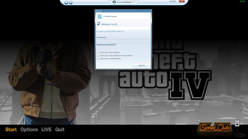 Нет окна games for windows live в GTA4 При запуске игры нажимаю кнопку HOME и ничего не происходит