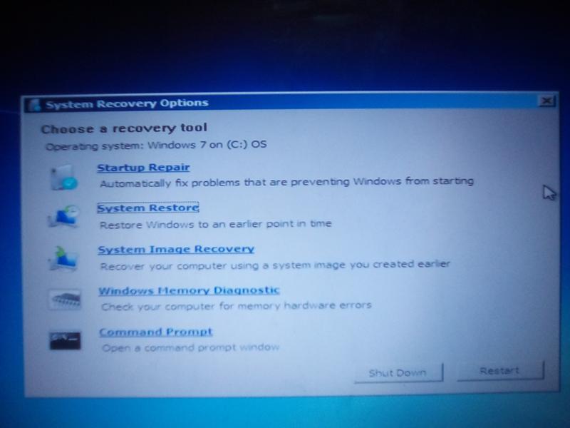 System recovery options при загрузке что делать windows 7 на ноутбуке