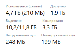 Windows 10 кэширует много оперативной памяти