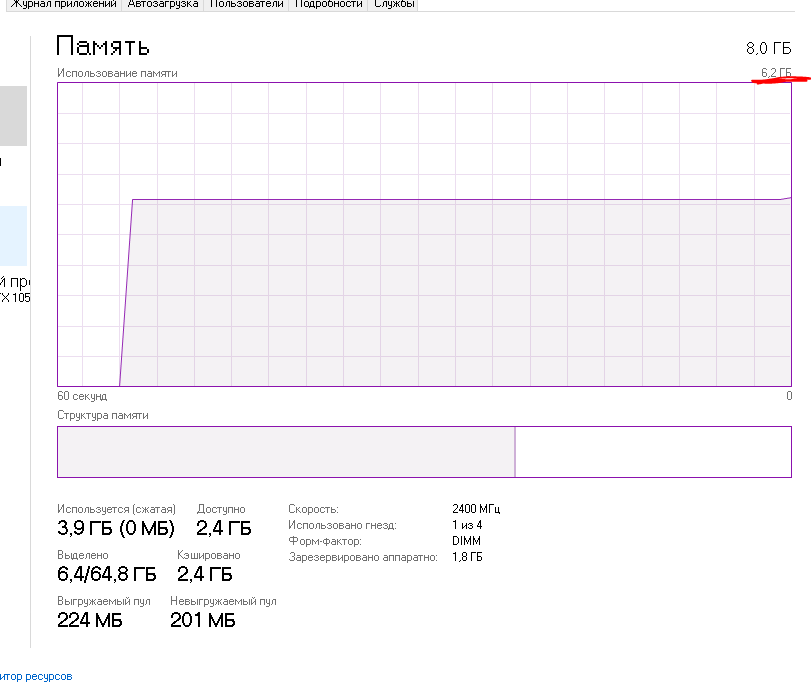 Проблема с оперативной памятью на Windows 10