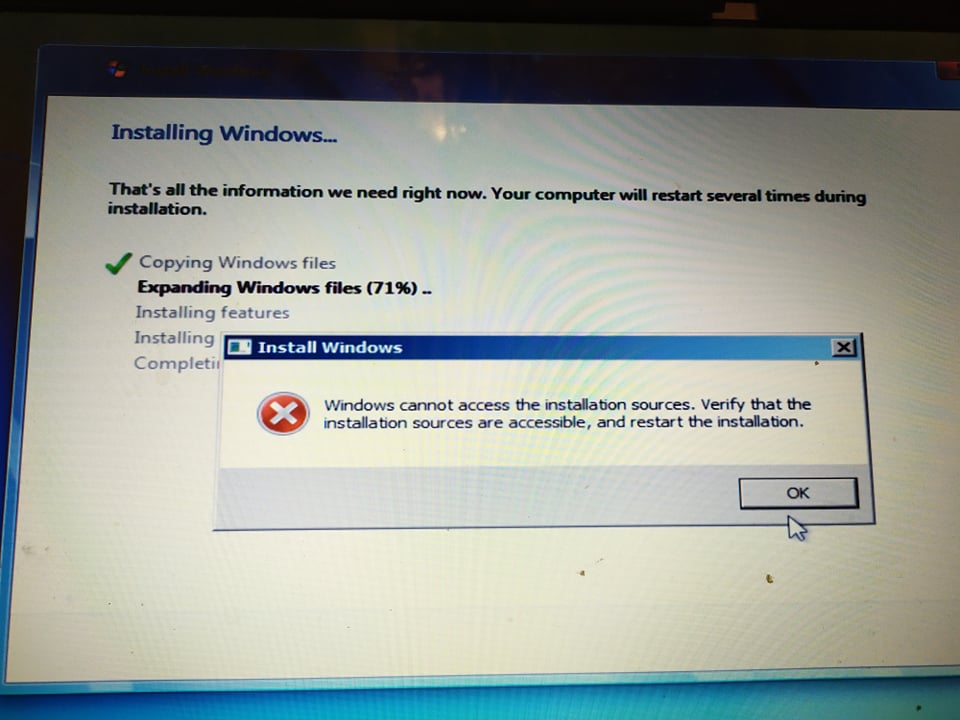 Windows 7 не удалось