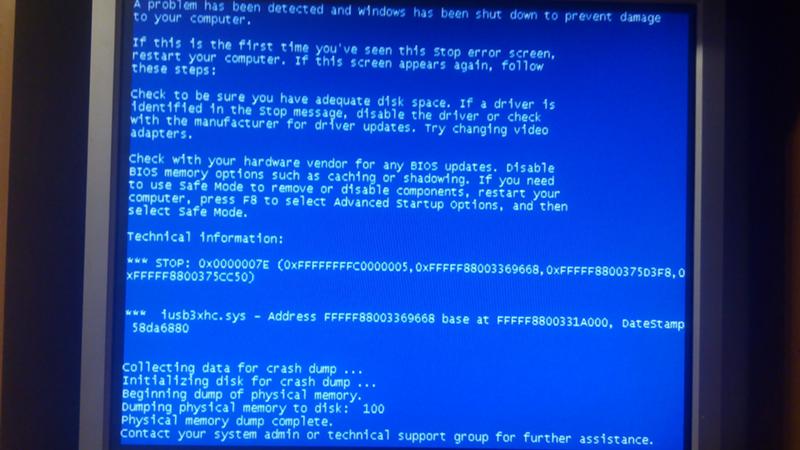 При запуске виндовс синий экран смерти