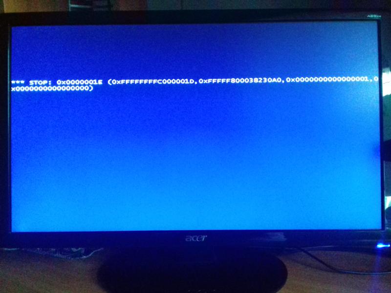 Ошибка STOP: 0x0000001E Windows 7 Что делать
