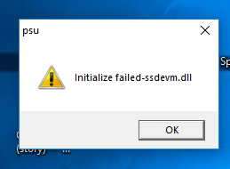 После последнего обновление Windows 10 начало выкидать такое сообщение psu initialize failed-ssdevm.dll. Что это