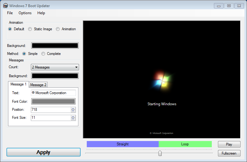 Изменение Starting Windows в Запуск Windows
