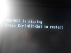 BOOTMGR is missing Ошибка, после удаления windows - 1