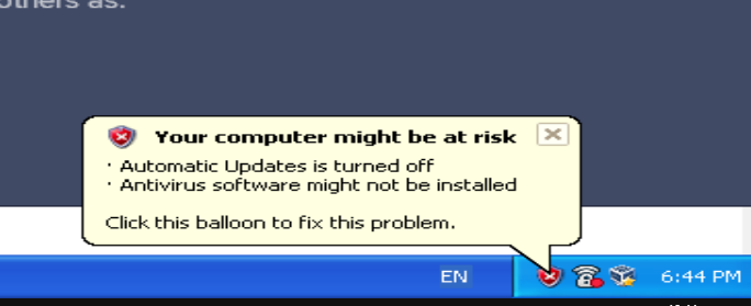 Как убрать в Windows XP предупреждение, что не включены обновления и антивирус