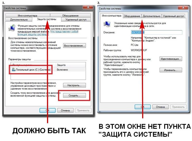 Удалить точки восстановления windows 7