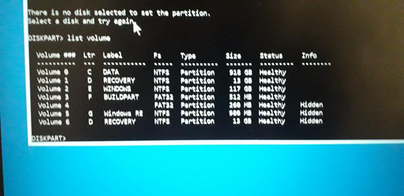 Удаления разделов Windows