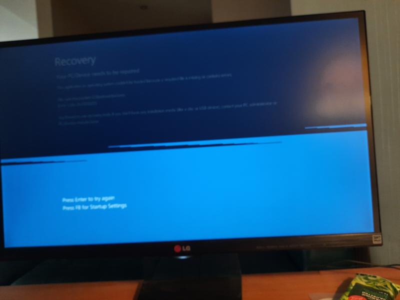 Your pc needs to be repaired, ошибка при загрузки винды с флешки