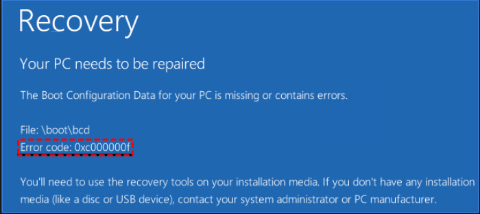 Your pc needs to be repaired windows 10 0xc00000f ошибка при установке windows 10