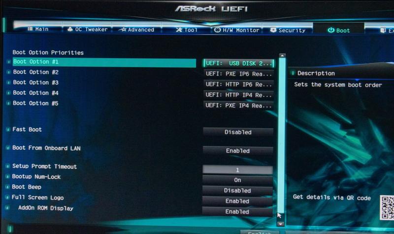Как загрузить Windows через bios конкретно ASRock UEFI