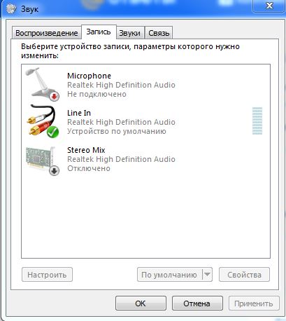 Windows7 микрофон видит, но звук с него не поступает