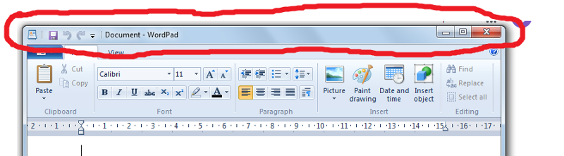 Как называется эта часть окна в Windows