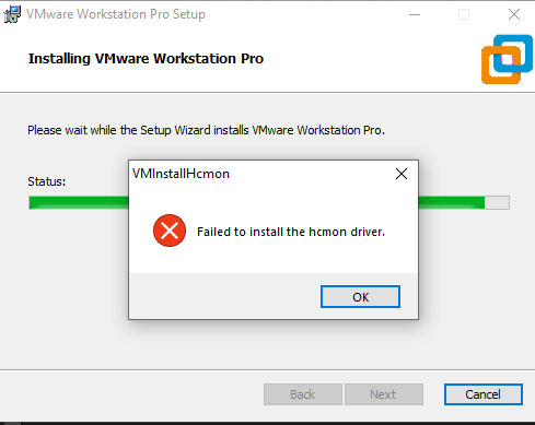 После обновления Windows 10 1903 до Windows 10 2004 не устанавливается VMware 15.Pro.v15.5.5. Что делать