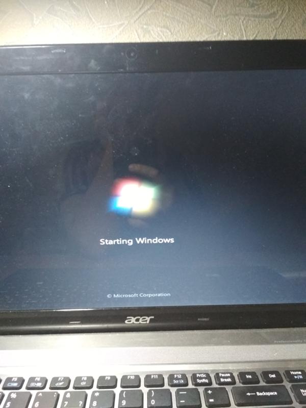 Завис ноутбук во время установки windows7