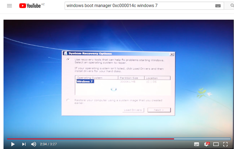 Проблема в Windows Boot Manager