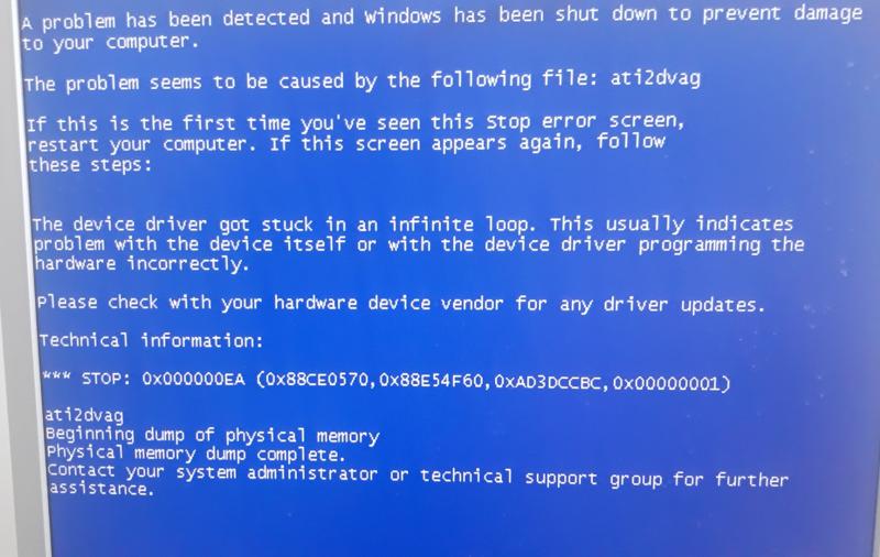 Видеокарта Radeon HD 7750 DDR3 2Gb, вылетает при загрузке Windows XP x86, замена ati2dvag.dll ничего не дала