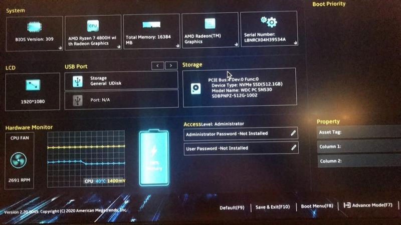Новый ноутбук. ASUS TUF Gaming A15 не могу установить винду. И вот что в биосе. Не видно SSD в бут приорити