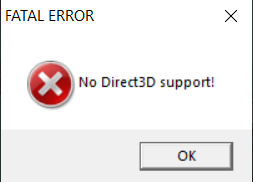 Ошибка no direct3d support в windows 10 при запуске старой игры