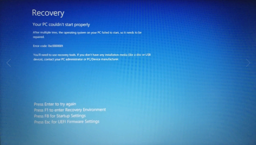 Синий экран в Windows 10 CRITICAL PROCESS DIES и 0x0000001 - 1