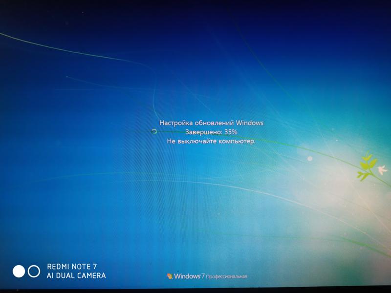 Настройка обновлений windows застряла на 35 после сбоя электричества