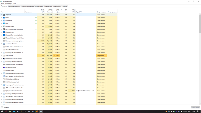 Windows 10 не видит нагрузку на сеть в диспетчере задач