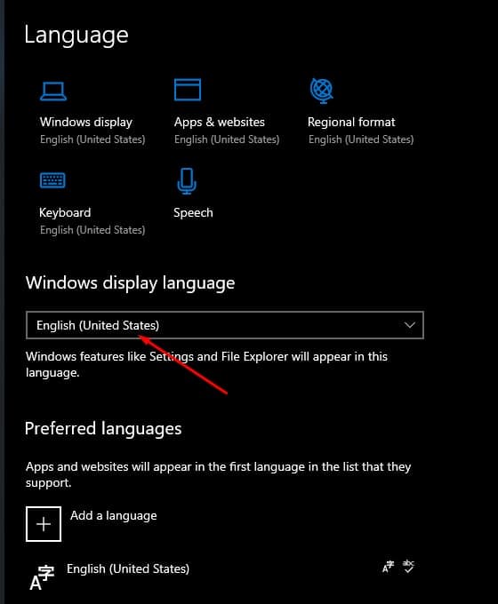 Как изменить системный язык в Windows 10 - 1