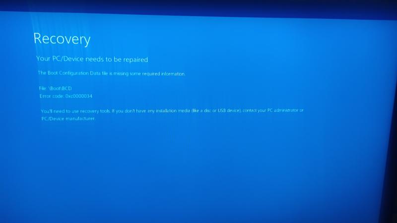 Recovery windows 10 проблема с запуском