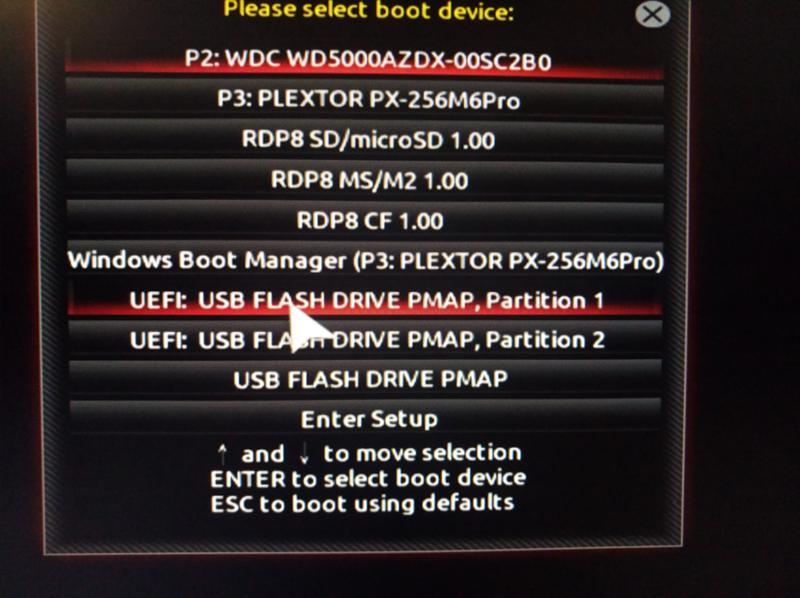 Вариант загрузки с USB при установке WIN10