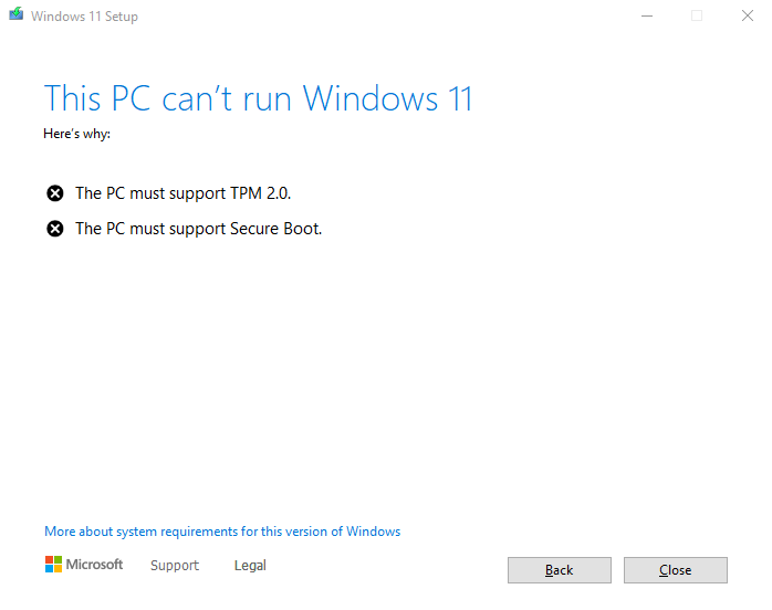 This PC can t run Windows 11, не подходит по минимальным требованиям системы брехня