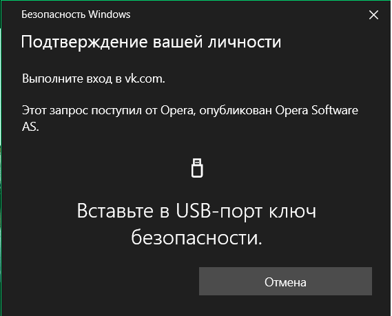 Требует ключ безопасности Windows 10
