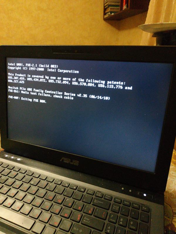 Ноутбук. Проблема. Загрузка. Виндовс. БИОС. Exiting pxe rom. Без no bootable device. Как исправить - 1