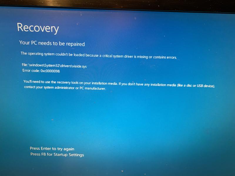 Переустановка windows ошибка recovery