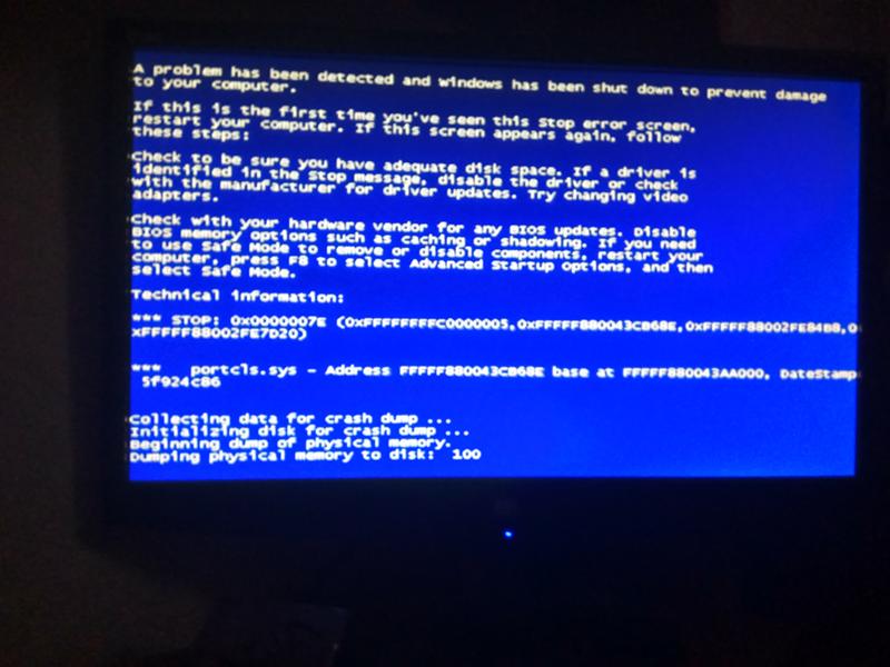 Синий экран на windows 7