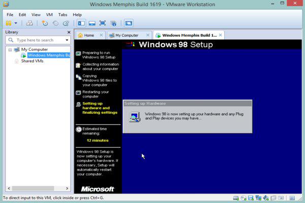 Не могу установить Windows 98 Beta 2 Build 1546 на VMware Workstation после второй установки