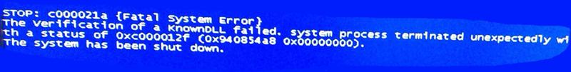 Ошибка при переустановки Windows 7