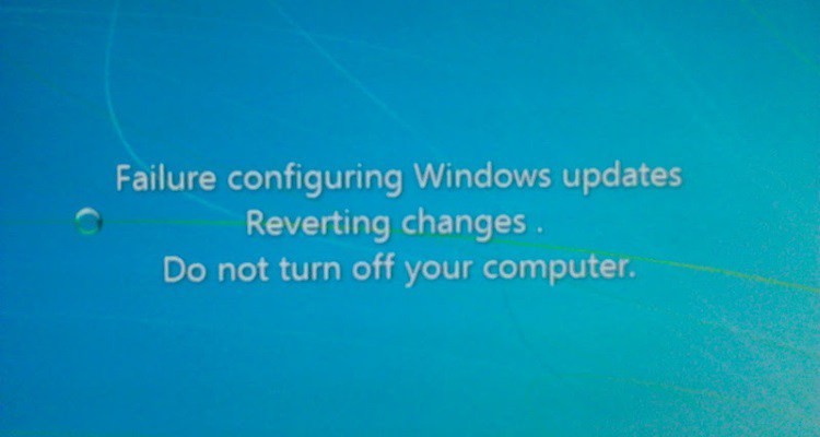 Ошибка при установлении обновлений windows 7