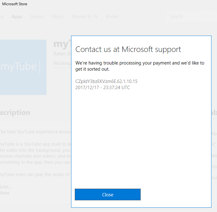 У кого была ошибка при покупке приложений в Windows Store 10 как исправить
