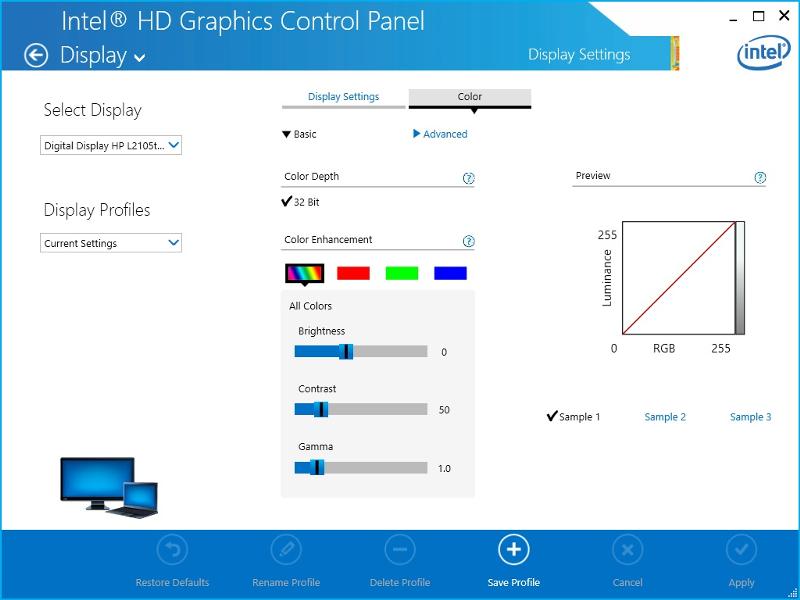 Ноутбук Acer Aspire ES 15, Windows 10, пропала программа Intel HD Graphics